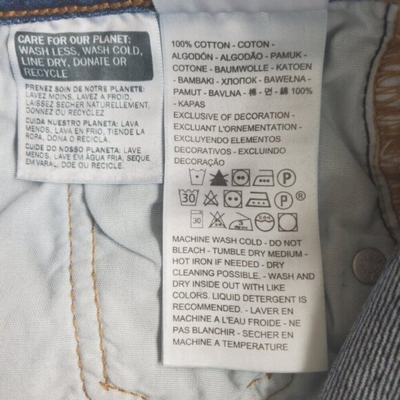 Levi's 501 Distressed Button Fly Blue Jeans Size 25 x 28 - Picture 8 of 9